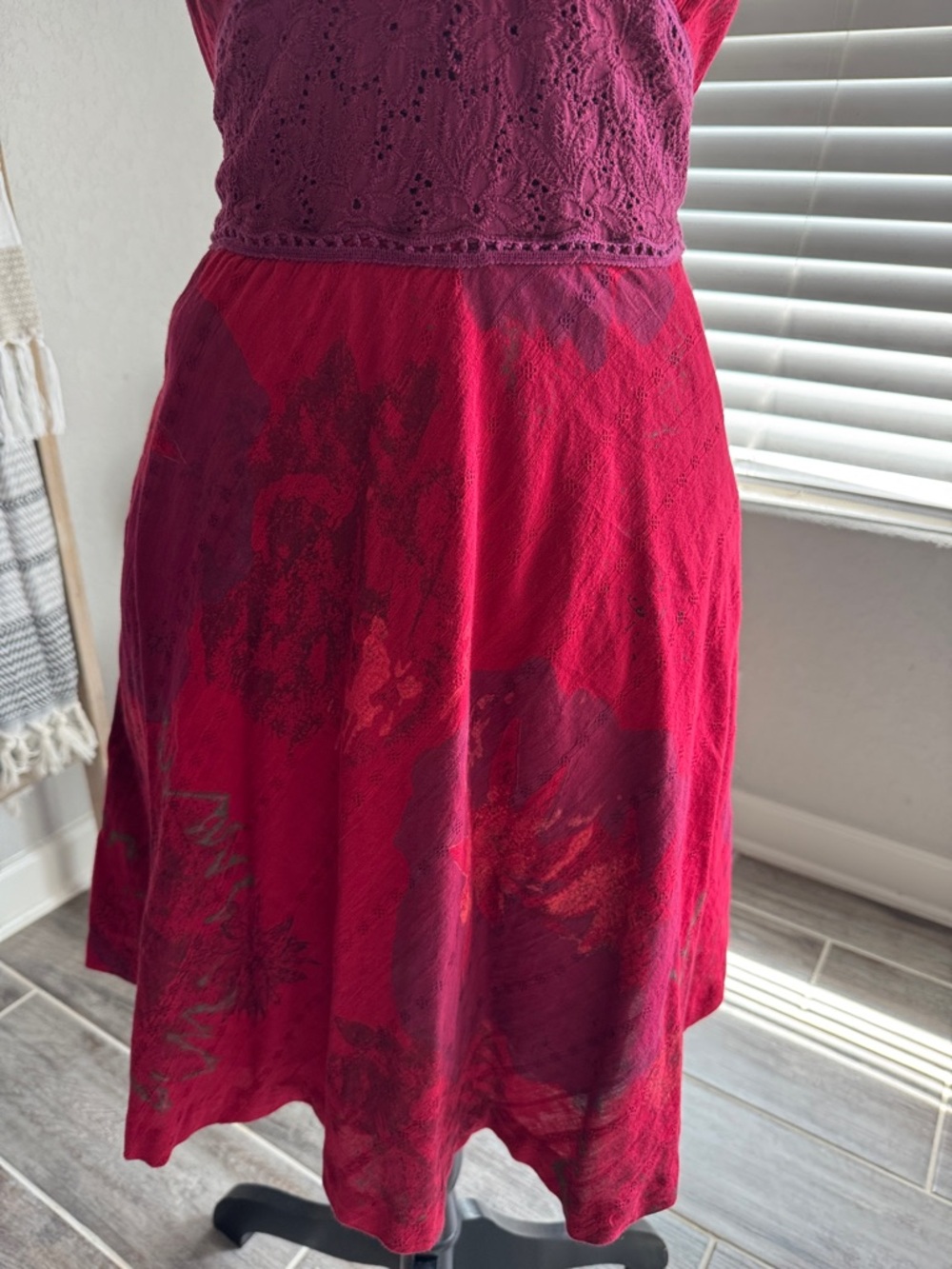 Free People Red Tie-Shoulder V-Neck Mini Dress - Picture 5 of 6